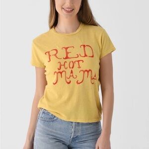 MOTHER Yellow 'Red Hot Mama' Tee